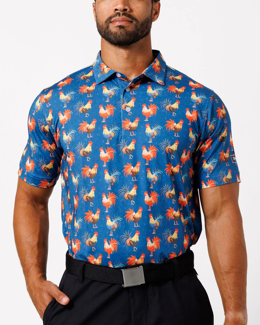 Cocky Rooster Men's Polo - Navy
